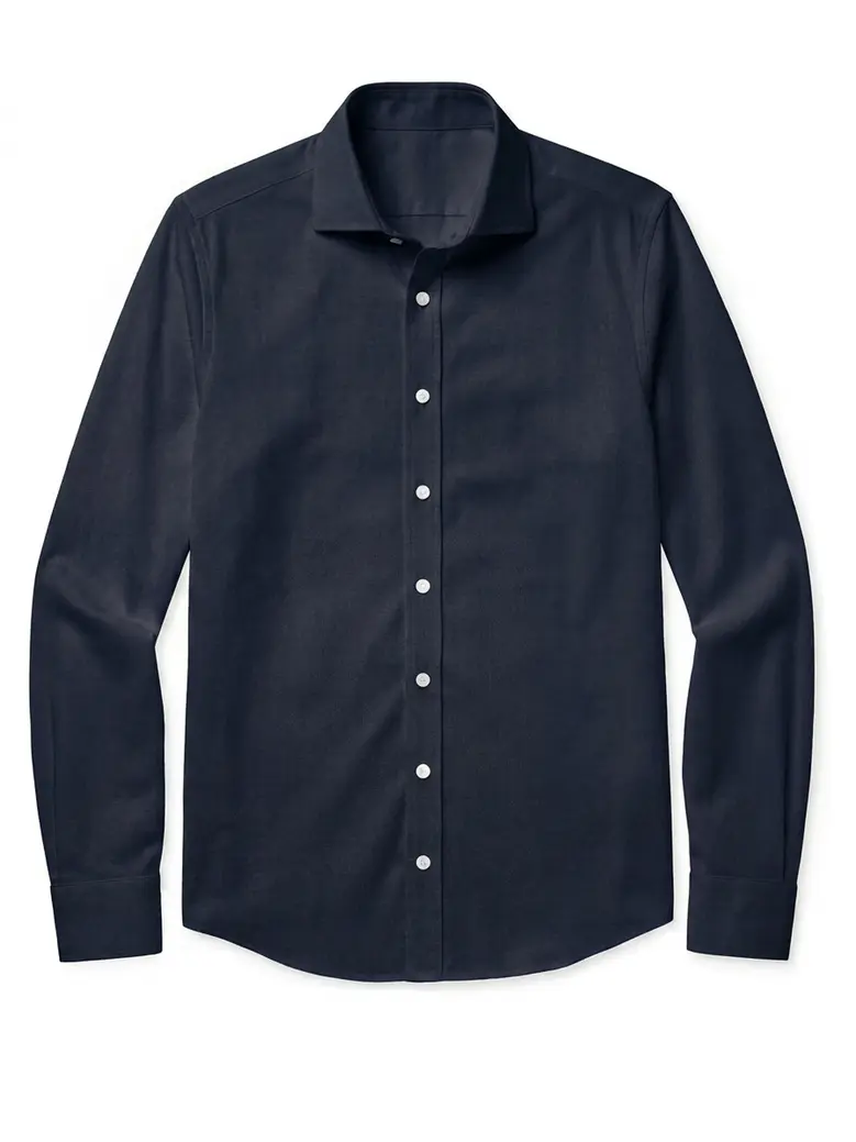 Bügelleichtes, schlichtes weißes Popeline-Hemd