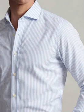 Bügelleichtes Hemd aus Twill mit himmelblauen Streifen